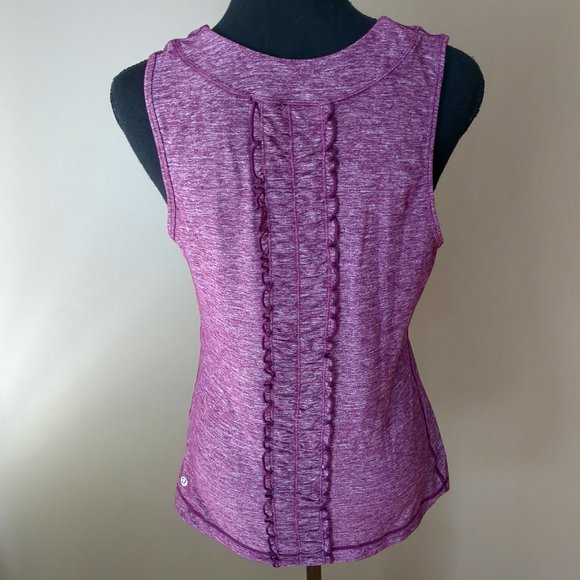 lululemon athletica Tops - [SOLD] Lululemon Dash Tank Heathered Purple Ruffle Soft Athletic Running Top